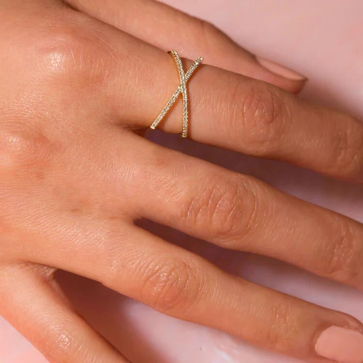 Korsring Nia Gold Diamant | 18k Guld - DK BUTIK