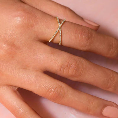 Korsring Nia Gold Diamant | 18k Guld - DK BUTIK