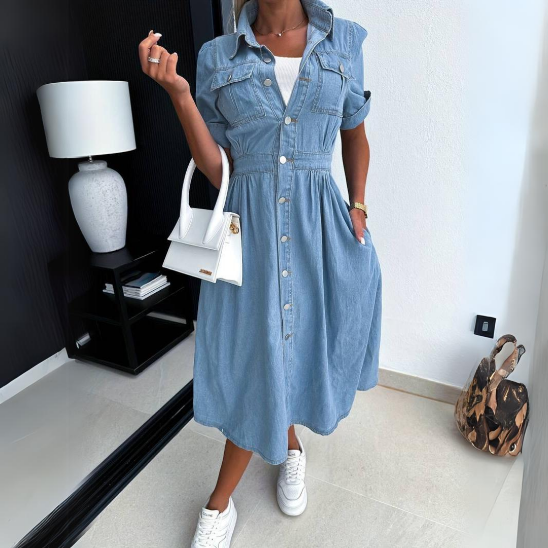 Alissa™ | Trendy Denim Kjole