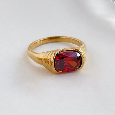 Arv Ring i Karminfarve | 18k Guld - DK BUTIK