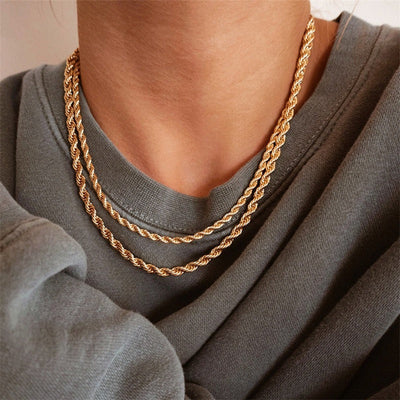 Olivia halskæde i snoet stil | 18K guld - DK BUTIK