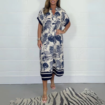 Elegant Kjole Caia™ med Eksklusivt Mønster - Olsen & Olsen