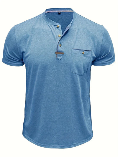 Saxon - Elegant Rund Hals T-shirt Med Lomme