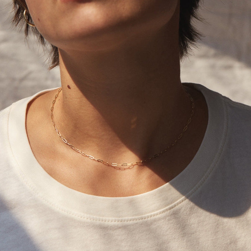Nadia halskæde med kontorclips | 14k Guld - DK BUTIK