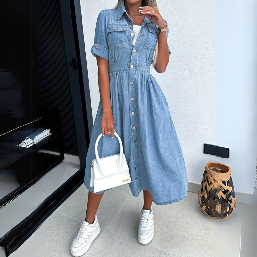 Alissa™ | Trendy Denim Kjole