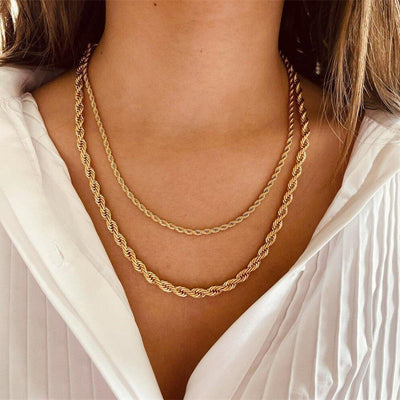Olivia halskæde i snoet stil | 18K guld - DK BUTIK