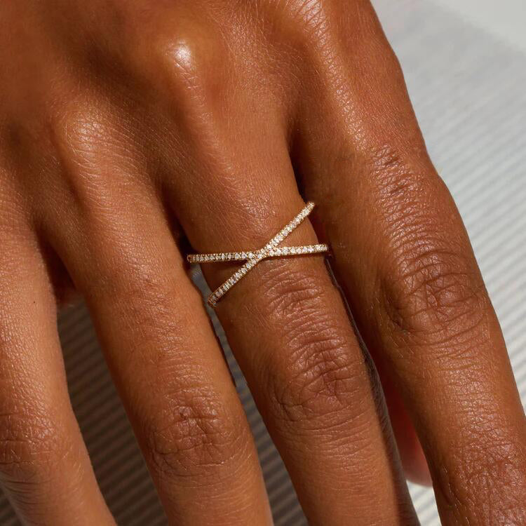 Korsring Nia Gold Diamant | 18k Guld - DK BUTIK