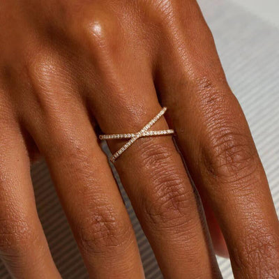 Korsring Nia Gold Diamant | 18k Guld - DK BUTIK