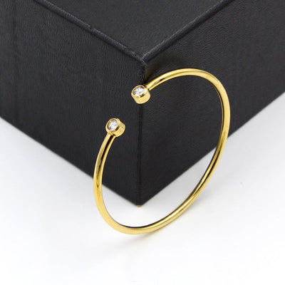 armbånd med dobbelte krystaller | 18k Guld - DK BUTIK