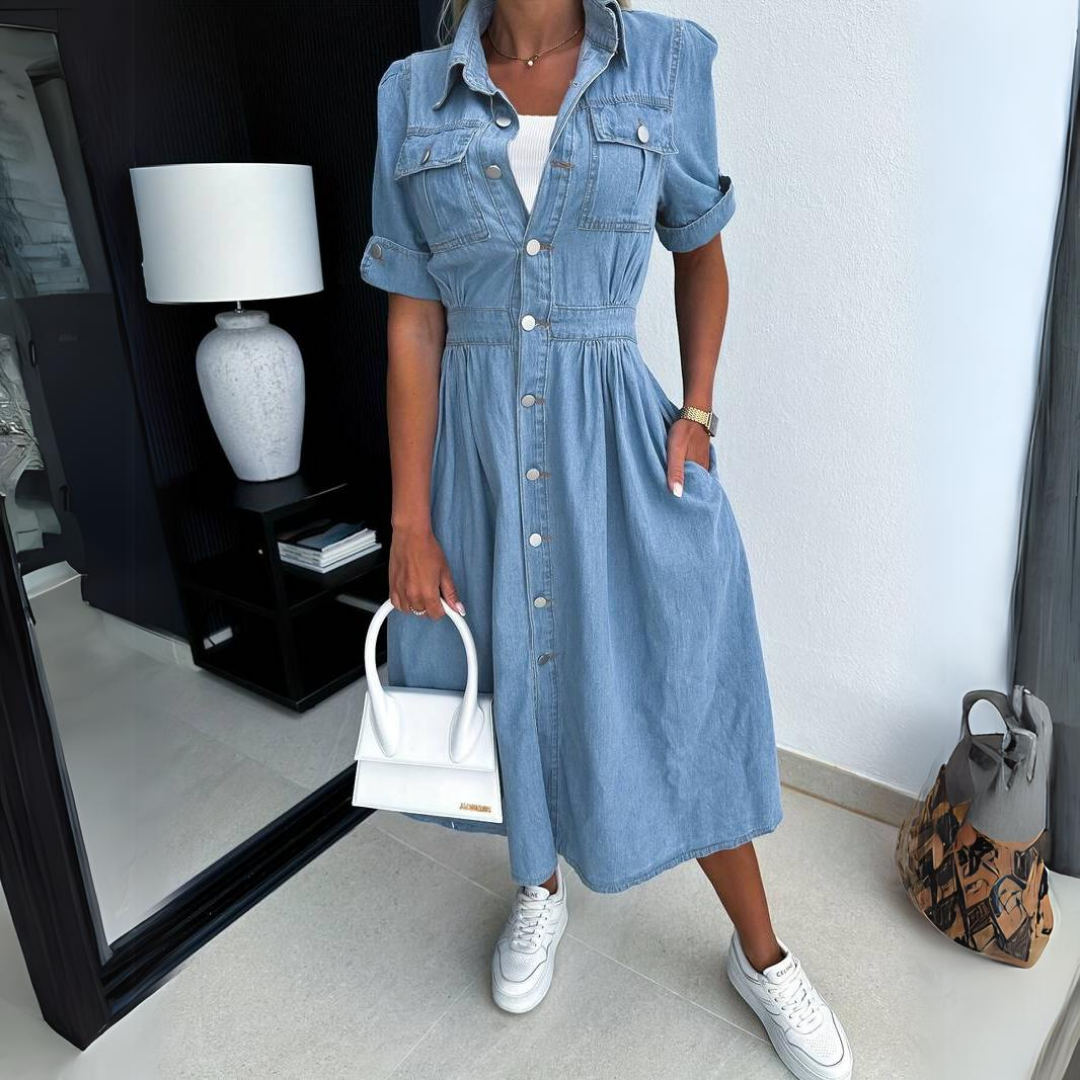Alissa™ | Trendy Denim Kjole
