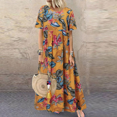 Elegant og Flydende Maxi Kjole Lotte™ med Blomster Charme™ - Olsen & Olsen