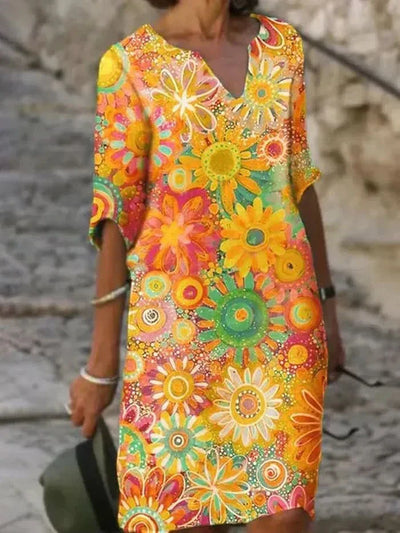 Farverig Blomstret Kjole Daisy™ | Olsen & Olsen