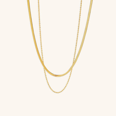 Hailey Lagdelt Halskæde | 18k Guld - DK BUTIK