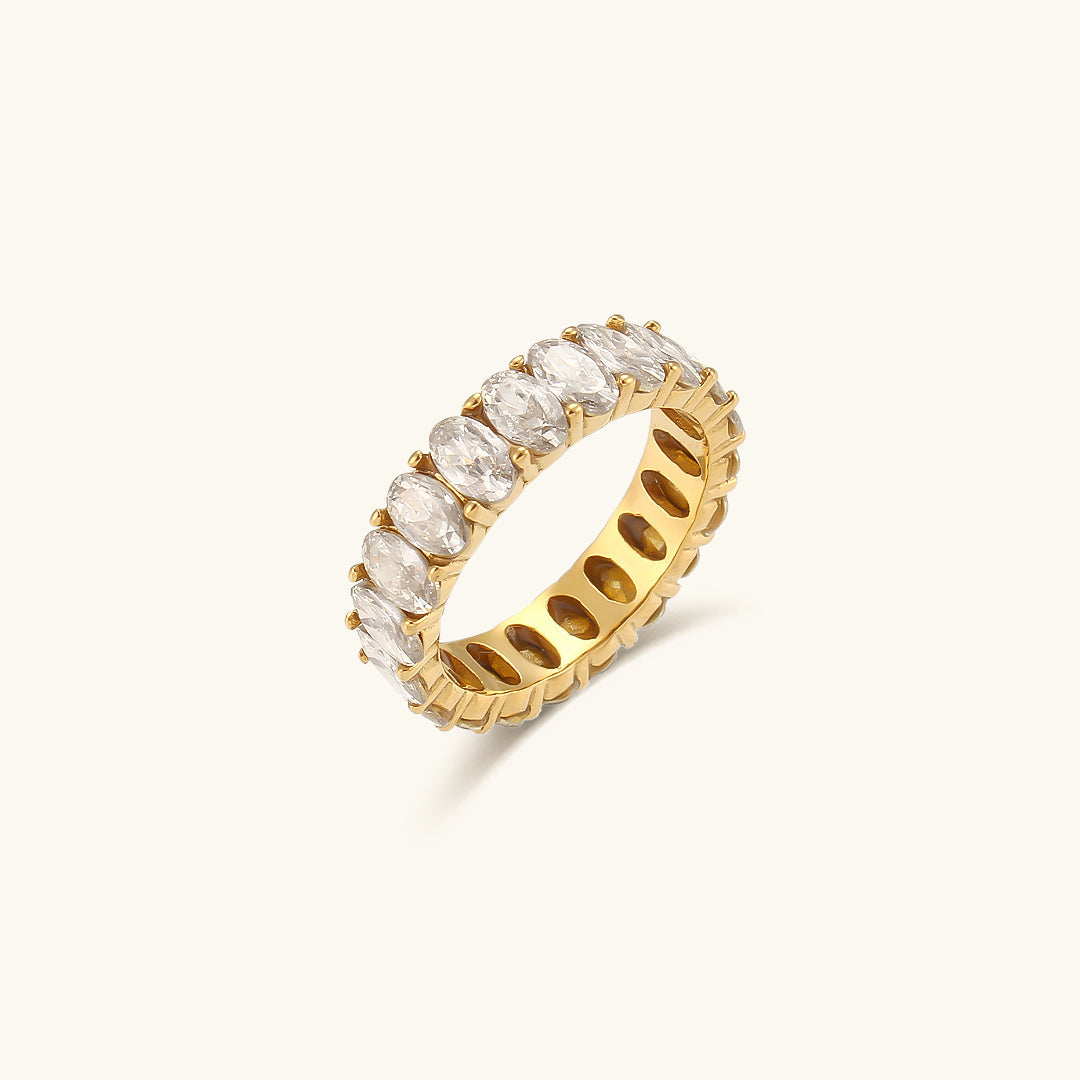 Antoinette Ring med Diamantsimulant | 18k Guld - DK BUTIK