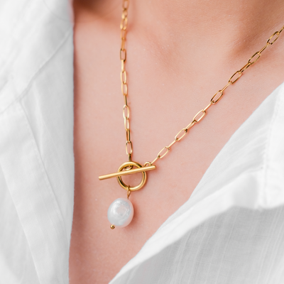 Afrodite Halskæde med Sødvandsperler | 14k Guld - DK BUTIK