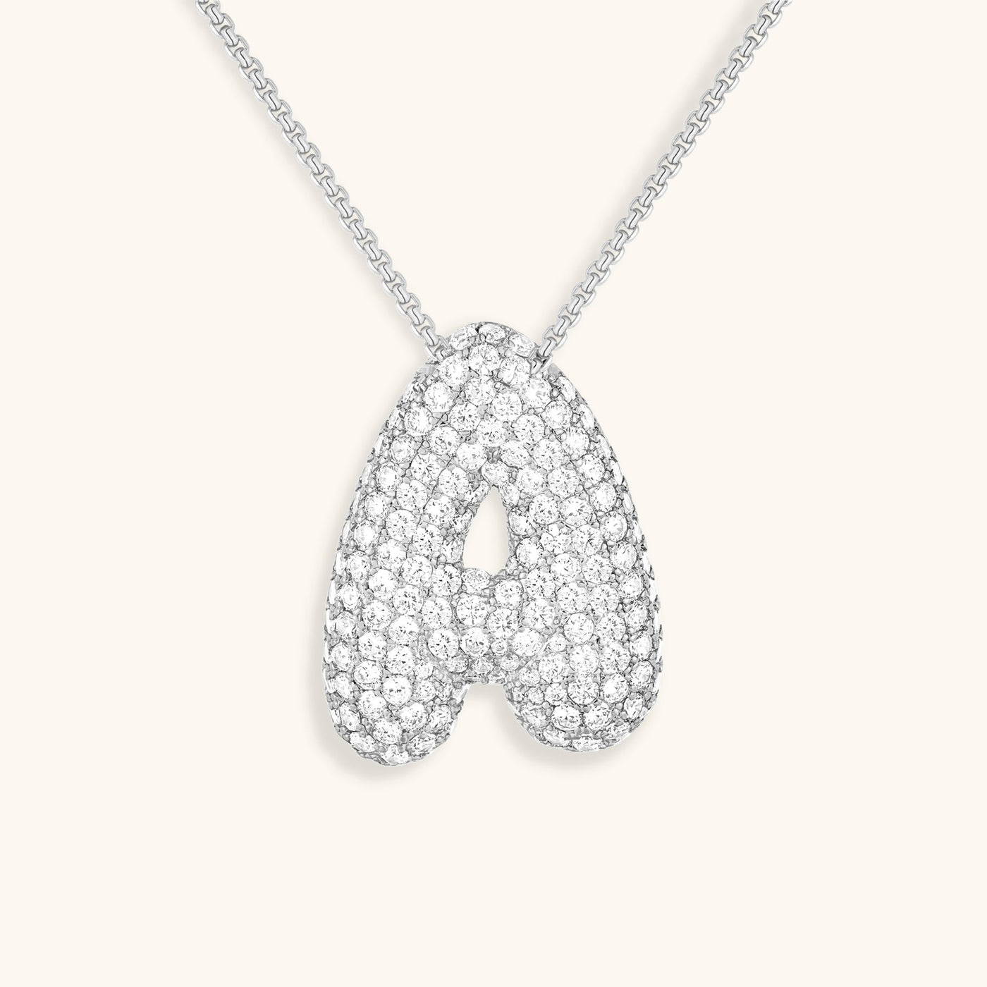 Navnesmykke Bubble med diamant | 18k Guld - DK BUTIK