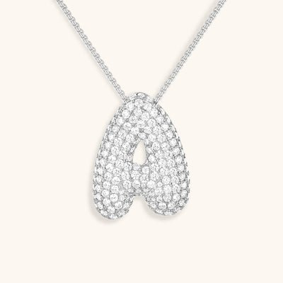 Navnesmykke Bubble med diamant | 18k Guld - DK BUTIK