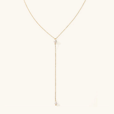 Beatrice halskæde med perler og frynser | 14k Guld - DK BUTIK