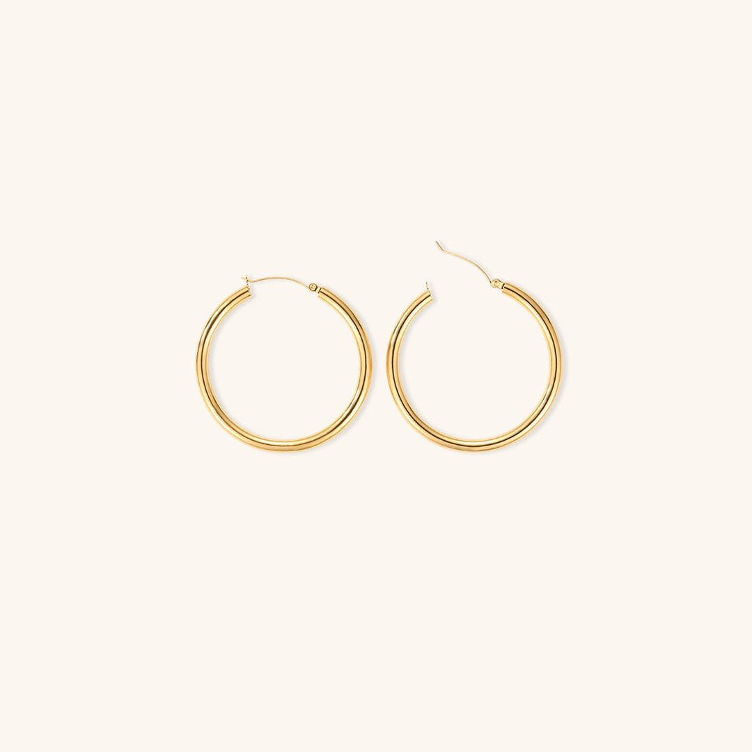 Elegante brede runde øreringe | 18k guld - DK BUTIK