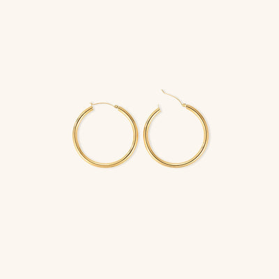 Elegante brede runde øreringe | 18k guld - DK BUTIK