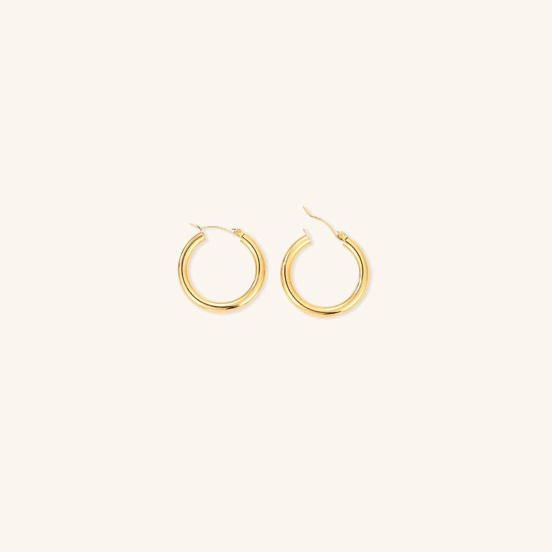 Elegante brede runde øreringe | 18k guld - DK BUTIK