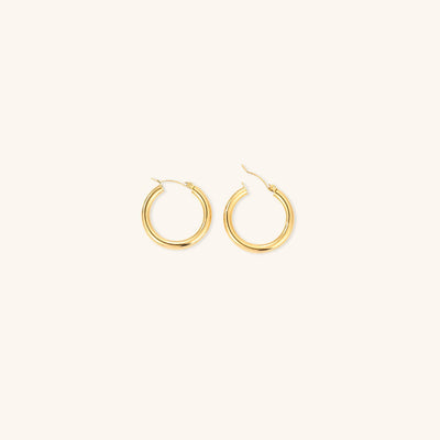 Elegante brede runde øreringe | 18k guld - DK BUTIK