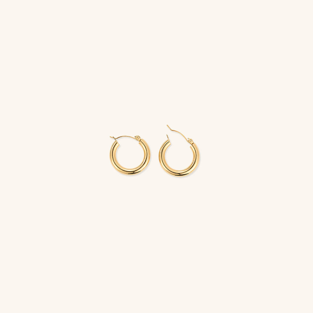 Elegante brede runde øreringe | 18k guld - DK BUTIK