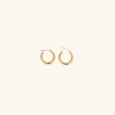Elegante brede runde øreringe | 18k guld - DK BUTIK