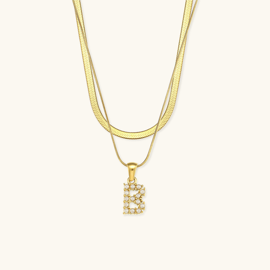 Fiona Lagenweise Initialer Halskæde |  18k Guld - DK BUTIK