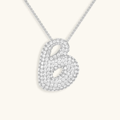 Navnesmykke Bubble med diamant | 18k Guld - DK BUTIK