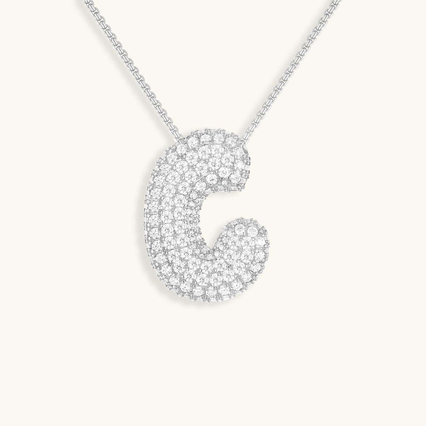 Navnesmykke Bubble med diamant | 18k Guld - DK BUTIK