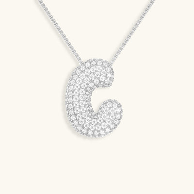 Navnesmykke Bubble med diamant | 18k Guld - DK BUTIK
