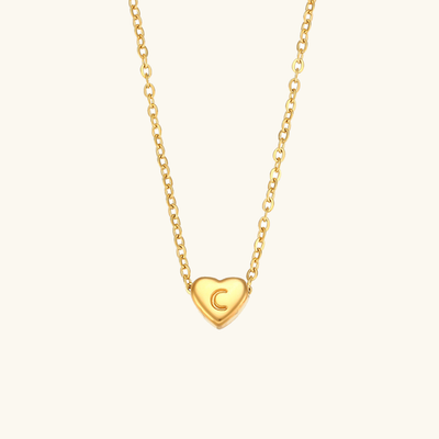 halskæde med hjerteinitial | 18k Guld - DK BUTIK