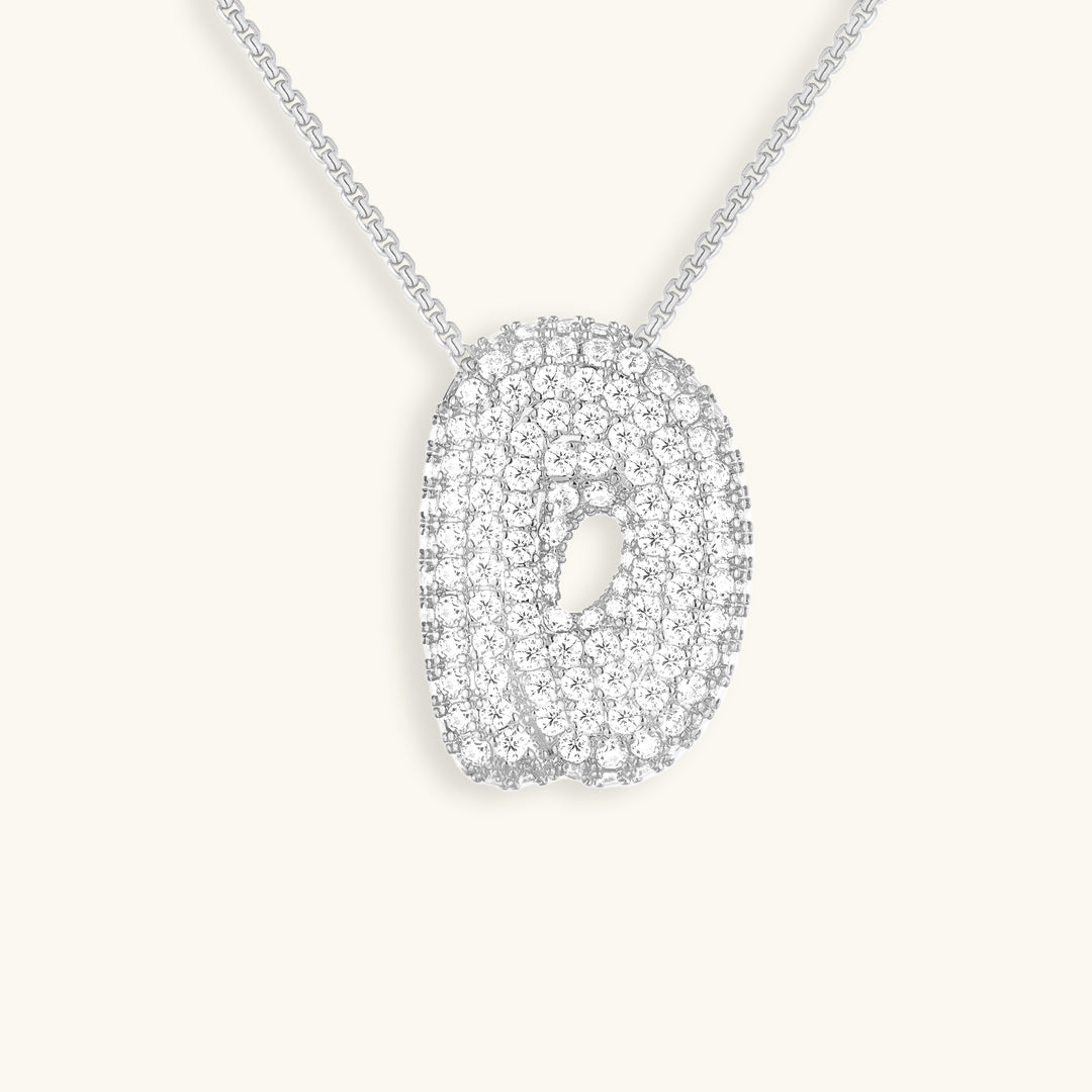 Navnesmykke Bubble med diamant | 18k Guld - DK BUTIK