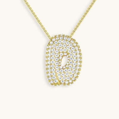 Navnesmykke Bubble med diamant | 18k Guld - DK BUTIK