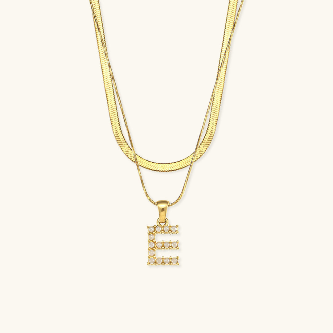 Fiona Lagenweise Initialer Halskæde |  18k Guld - DK BUTIK