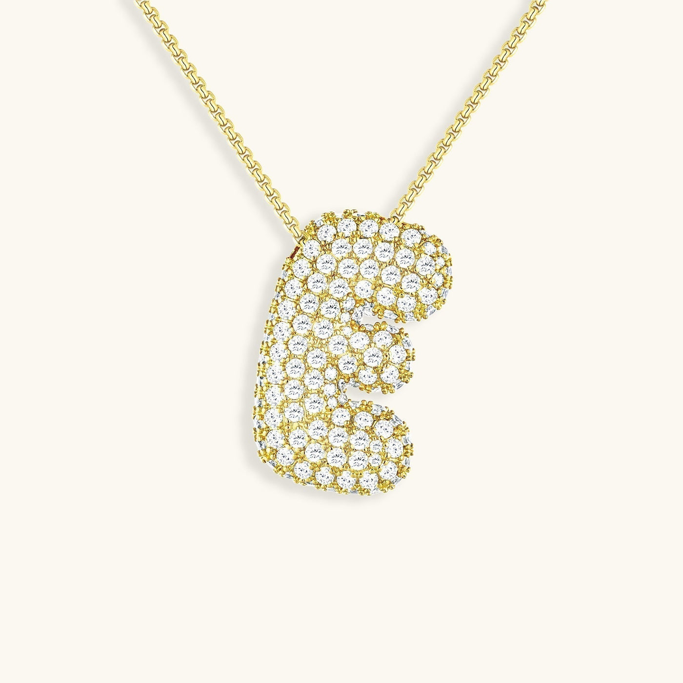 Navnesmykke Bubble med diamant | 18k Guld - DK BUTIK