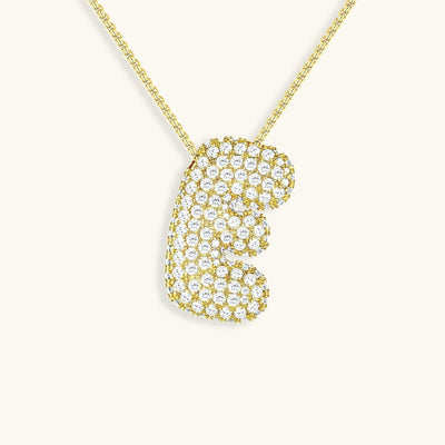 Navnesmykke Bubble med diamant | 18k Guld - DK BUTIK