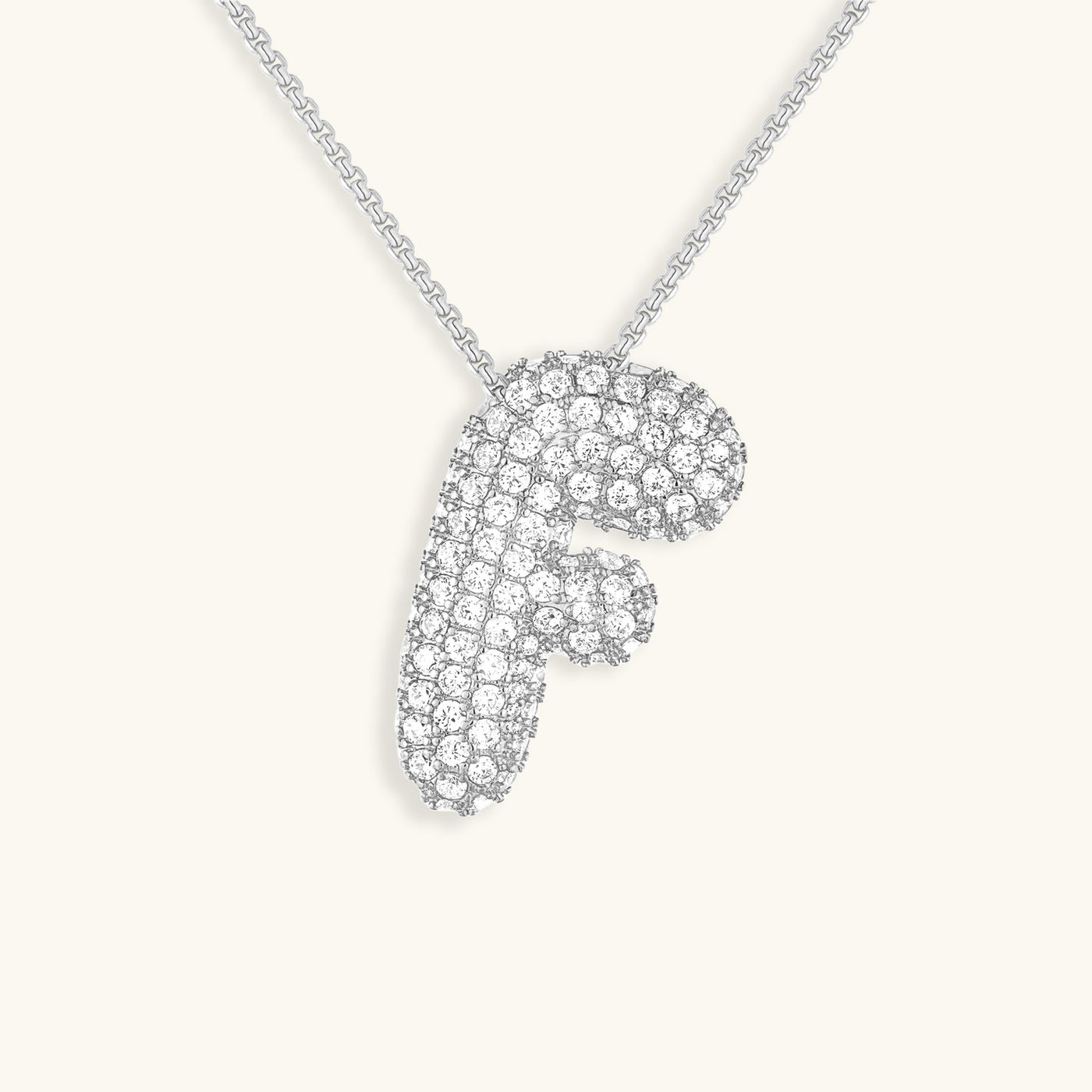 Navnesmykke Bubble med diamant | 18k Guld - DK BUTIK