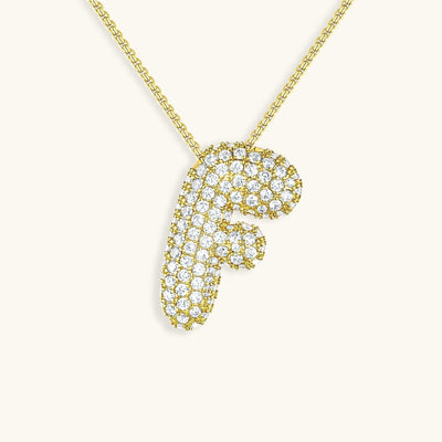 Navnesmykke Bubble med diamant | 18k Guld - DK BUTIK