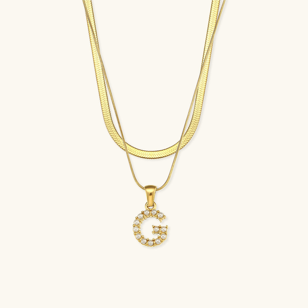 Fiona Lagenweise Initialer Halskæde |  18k Guld - DK BUTIK
