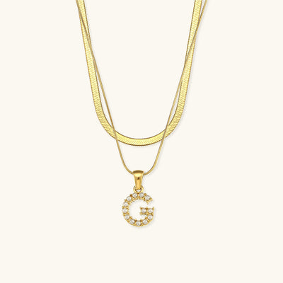 Fiona Lagenweise Initialer Halskæde |  18k Guld - DK BUTIK