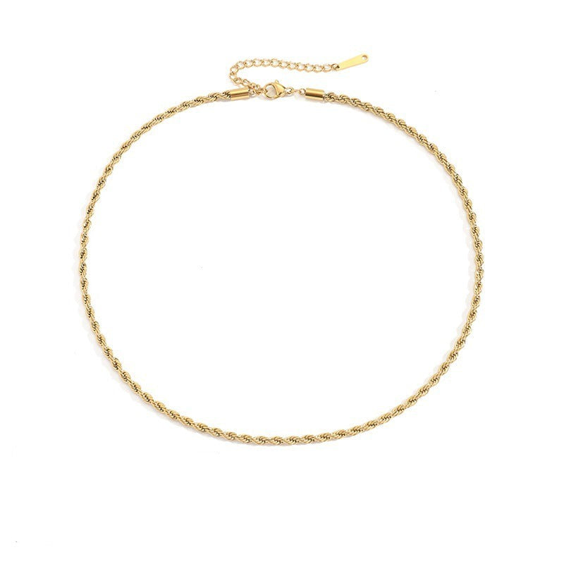 Olivia halskæde i snoet stil | 18K guld - DK BUTIK