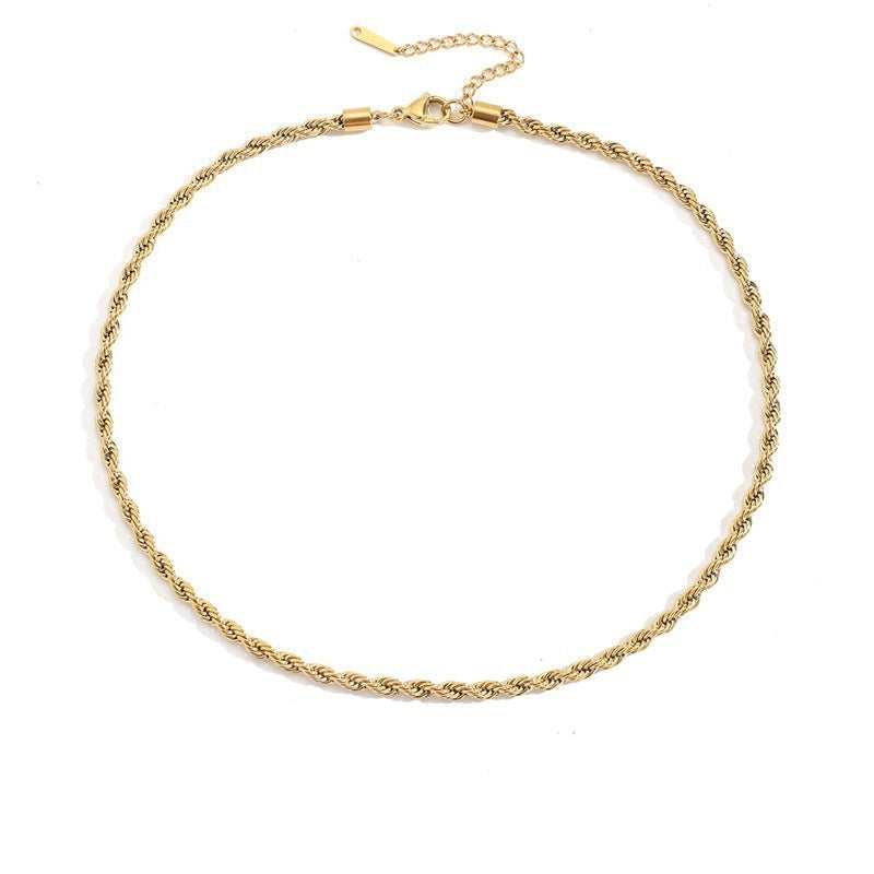 Olivia halskæde i snoet stil | 18K guld - DK BUTIK