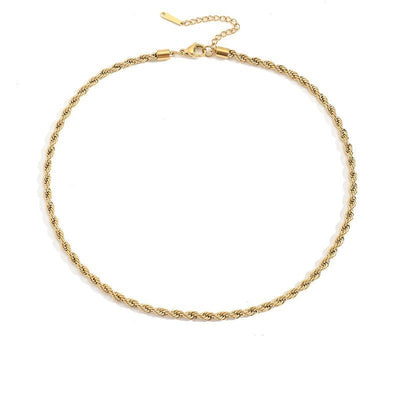 Olivia halskæde i snoet stil | 18K guld - DK BUTIK