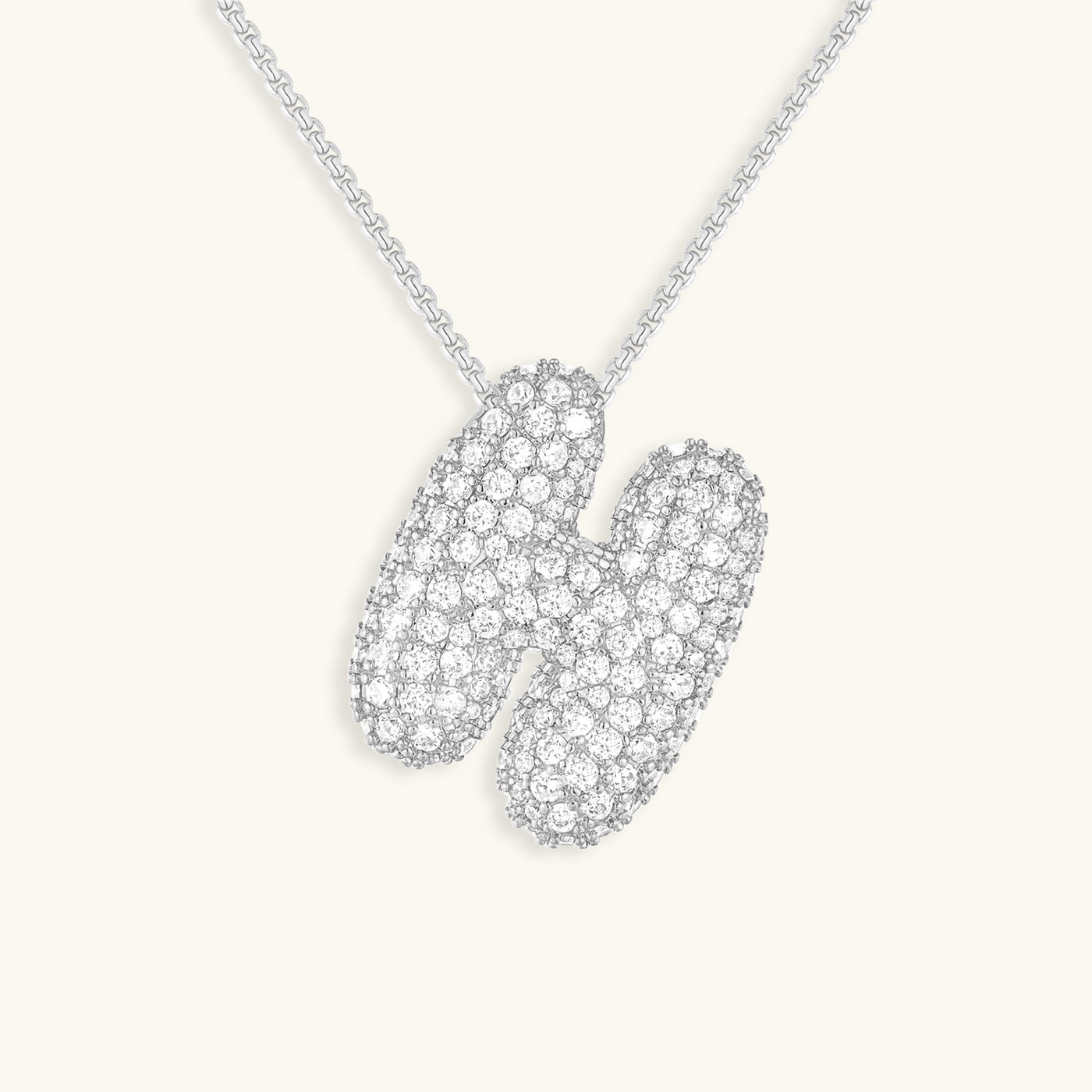 Navnesmykke Bubble med diamant | 18k Guld - DK BUTIK