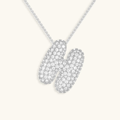 Navnesmykke Bubble med diamant | 18k Guld - DK BUTIK