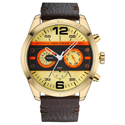 Luksus Læderrem Quartz Chronograph Sportsur