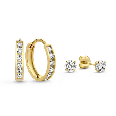 Dara Brillane Øreringe Sæt | Guld 14k - DK BUTIK