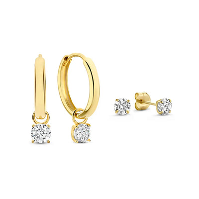 Månestråle Stein-Øreringe Sæt | Guld 14k - DK BUTIK